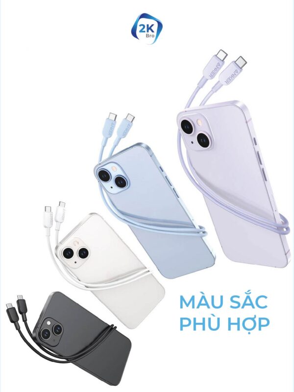 Cáp sạc Anker Type C to C A81E1 cho iPhone 15 - Hình ảnh 4