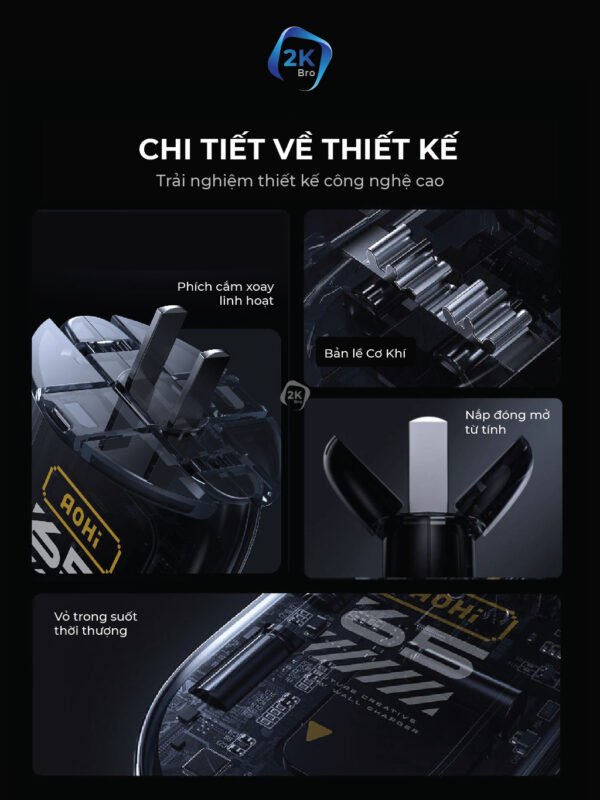 Củ sạc AOHI ULTRA-THIN 65W GAN+ THE FUTURE CREATIVE chính hãng